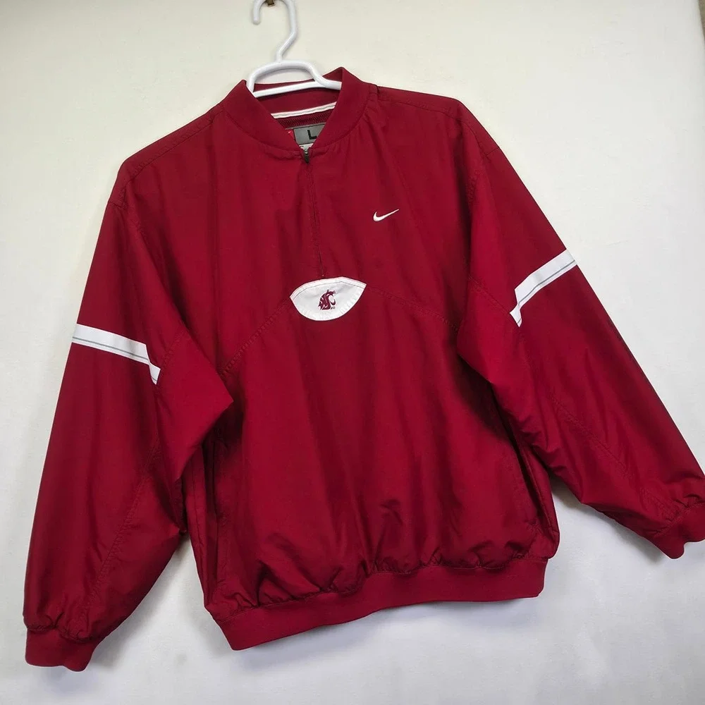 WSU Washington Cougars Nike Team Half Zip Pullover Windbreaker Jacket Men L Golf